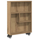 smal opbevaringsvogn 48x13x68 cm konstrueret træ egetræsfarve