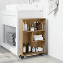 smal opbevaringsvogn 48x13x68 cm konstrueret træ egetræsfarve