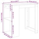 barbord 102x70x103,5 cm konstrueret træ gammelt trælook