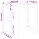 barbord 102x70x103,5 cm konstrueret træ gammelt trælook
