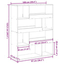 bogreol 100x33x125,5 cm konstrueret træ sort