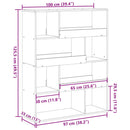 bogreol 100x33x125,5 cm konstrueret træ grå sonoma-eg