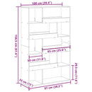 bogreol 100x33x156,5 cm konstrueret træ sonoma-eg