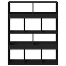 bogreol 100x33x125,5 cm konstrueret træ sort
