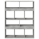 bogreol 100x33x125,5 cm konstrueret træ betongrå
