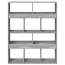 bogreol 100x33x125,5 cm konstrueret træ grå sonoma-eg