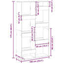 bogreol 100x33x175 cm konstrueret træ sort