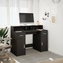 skrivebord med LED-lys 120x55x91 cm konstrueret træ sort