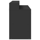 skrivebord med LED-lys 120x55x91 cm konstrueret træ sort