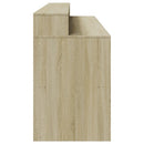 skrivebord med LED-lys 200x55x91 cm konstrueret træ sonoma-eg