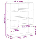 rumdeler 100x33x125,5 cm konstrueret træ grå sonoma-eg