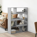 rumdeler 100x33x125,5 cm konstrueret træ grå sonoma-eg