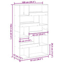 rumdeler 100x33x156,5 cm konstrueret træ sort
