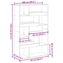rumdeler 100x33x156,5 cm konstrueret træ røget egetræsfarve