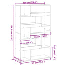 rumdeler 100x33x156,5 cm konstrueret træ egetræsfarve