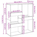 rumdeler 100x33x115 cm konstrueret træ hvid