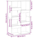 rumdeler 100x33x155,5 cm konstrueret træ betongrå