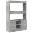 reol 92x33x140 cm konstrueret træ betongrå