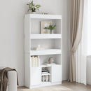 reol 92x33x180 cm konstrueret træ hvid