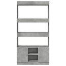 reol 92x33x180 cm konstrueret træ betongrå