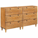 Sideboard 2 stk. 120 x 33,5 x 75 cm Massivt mangotræ Brun