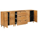 Sideboard 3 stk. 180 x 33,5 x 75 cm Massivt mangotræ Brun