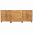 Sideboard 3 stk. 180 x 33,5 x 75 cm Massivt mangotræ Brun