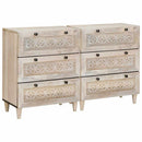 Sideboard 2 pcs Hvid 120 x 33,5 x 75 cm Massivt mangotræ
