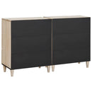 Sideboard 2 pcs Hvid 120 x 33,5 x 75 cm Massivt mangotræ