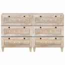 Sideboard 2 pcs Hvid 120 x 33,5 x 75 cm Massivt mangotræ