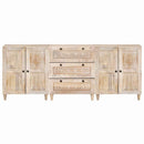 Sideboard 3 pcs Hvid 180 x 33,5 x 75 cm Massivt mangotræ
