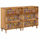Sideboard 2 pcs Naturfarvet 60 x 33 x 75 cm Massivt mangotræ