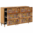 Sideboard 2 pcs Naturfarvet 60 x 33 x 75 cm Massivt mangotræ