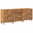 Sideboard 3 pcs Naturfarvet 60 x 33,5 x 75 cm Massivt mangotræ