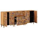 Sideboard 3 pcs Naturfarvet 60 x 33,5 x 75 cm Massivt mangotræ