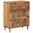 Sideboard 3 pcs Naturfarvet 60 x 33,5 x 75 cm Massivt mangotræ