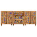 Sideboard 3 pcs Naturfarvet 60 x 33,5 x 75 cm Massivt mangotræ