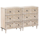 Sideboard 2 pcs Hvid 60 x 33,5 x 75 cm Massivt mangotræ