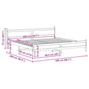 sengeramme uden madras 200x200 cm massivt fyrretræ hvid