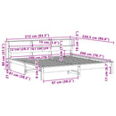 sengeramme uden madras 200x200 cm massivt fyrretræ hvid