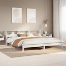 sengeramme uden madras 200x200 cm massivt fyrretræ hvid