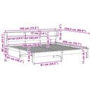 sengeramme uden madras 180x200 cm massivt fyrretræ hvid