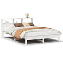 sengeramme uden madras 160x200 cm massivt fyrretræ hvid