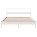 sengeramme uden madras 150x200 cm massivt fyrretræ hvid
