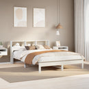 sengeramme uden madras 150x200 cm massivt fyrretræ hvid
