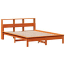 sengeramme uden madras 150x200 cm massivt fyrretræ gyldenbrun