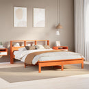 sengeramme uden madras 140x200 cm massivt fyr gyldenbrun