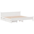 sengeramme uden madras 200x200 cm massivt fyrretræ hvid