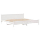 sengeramme uden madras 200x200 cm massivt fyrretræ hvid