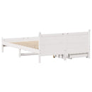 sengeramme uden madras 150x200 cm massivt fyrretræ hvid